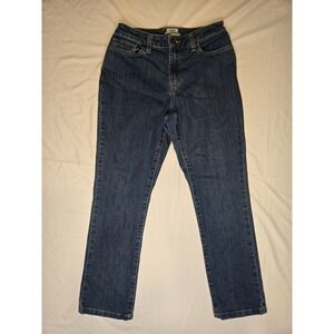 LL Bean Classic Fit Womens Denim Jeans Size 6 Petite Blue Straight Mid Rise